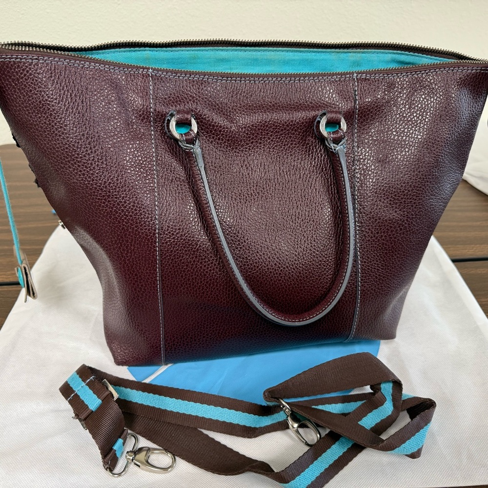 Burgundy Leather Tote Bag